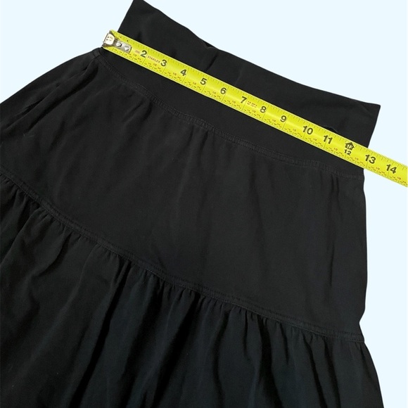 Ann Taylor LOFT | Black Tiered Midi Skirt - Picture 3 of 4